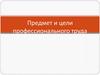 Предмет и цели профессионального труда