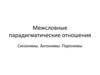 Межсловные парадигматические отношения. Синонимы. Антонимы. Паронимы