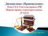 Система права в РФ. Нормы права: структура и виды. Тема 3.2.1