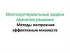 Многокритериальные задачи принятия решения Методы построения эффективных множеств