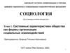 Системные характеристики общества как формы организации социальных взаимодействий
