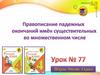 Правописание падежных окончаний имён существительных во множественном числе. Урок №77. 4 класс