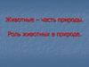 Животные - часть природы. Роль животных в природе