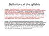 Definitions of the syllable