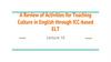 A Review of Activities for Teaching Culture in English through ICC-based ELT. Lecture 10