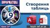 Створення таблиць. Урок 37. 9 клас
