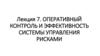 Оперативный контроль и эффективность системы управления рисками