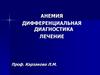 Анемия: дифференциальная диагностика, лечение