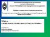 Земельное право как отрасль права  (тема 1)