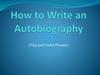 How to write an autobiography