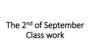 Class work