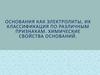 Основания как электролиты, их классификация по различным признакам. Химические свойства оснований