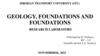 Geology, foundations and foundations