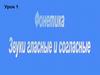 Фонетика. Звуки гласные и согласные. Урок 1