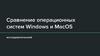 Сравнение операционных систем Windows и MacOS