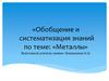 Металлы. Химические свойства
