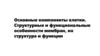 Основные компоненты клетки. Структурные и функциональные особенности мембран, их структура и функции