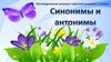 Синонимы. Антонимы. Логопедическое занятие с группой учащихся 2 класса