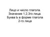 Лицо и число глагола. Значение 1, 2, 3-го лица. Буква Ь в форме глагола 2-го лица