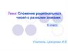 Сложение рациональных чисел с разными знаками. 6 класс