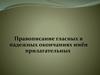 Правописание гласных в падежных окончаниях имён прилагательных