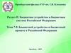 Бюджетной устройство и бюджетный процесс в Российской Федерации. Тема 7-8