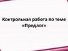 Контрольная работа по теме «Предлог»