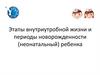 Этапы внутриутробной жизни и периоды новорожденности (неонатальный) ребенка