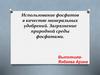 Использование фосфатов в качестве минеральных удобрений. Загрязнение природной среды фосфатами