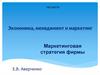 Маркетинговая стратегия фирмы
