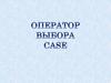 Оператор выбора Case