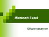 Microsoft Excel. Общие сведения