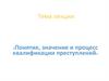 Понятие, значение и процесс квалификации преступлений