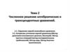 Численное решение алгебраических и трансцендентных уравнений