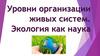 Уровни организации живых систем. Экология как наука