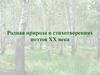 Родная природа в стихотворениях поэтов XX века