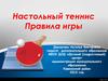 Настольный теннис. Правила игры