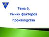 Рынки факторов производства  (тема 6)