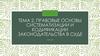 Правовые основы систематизации и кодификации законодательства в суде. Тема 2