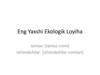 Eng Yaxshi Ekologik Loyiha