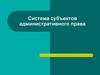 Система субъектов административного права