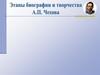 Этапы биографии и творчества А.П. Чехова