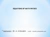 Equations of math physics Equations of math physics