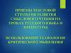 Приемы текстовой стратегии развития смыслового чтения на уроках русского языка и литературы