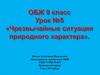 Природная чрезвычайная ситуация; природная ЧС - обстановка на определенной территории или акватории, сложившаяся в результате