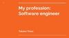 My profession: Software engineer