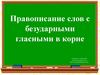 Правописание слов с безударными гласными в корне