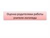 Оценка родителями работы учителя-логопеда