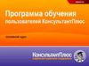 Программа обучения пользователей Консультант Плюс