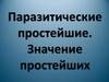 Паразитические простейшие. Значение простейших  (7 класс)